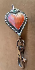 Alexx Inc Finders Key Chain Purse Bag Clip Hook Enamel Heart Rhinestones