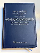 Vietnamese English, Bible, Rigid Blue, Ornate Cover, NVB (New Vietnamese Bible)