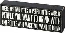 Primitives by Kathy Box Sign People Drink With Humorous Rustic Bar Home Decor