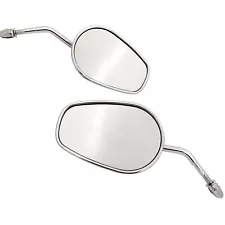 Custom Rear View Mirrors Ellipse Chrome For 1982- Harley Models Use 5/16” bolt