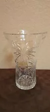 Avitra Palm Cut 24% Lead Crystal Flower Vase - 10 3/4" Tall - Made in Poland