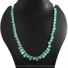 Natural Aquamarine Necklace 4055 Aesthetic jewelry Sale 17" Precious Necklace