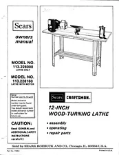 1983 Craftsman 113.228000 12" x 37" Lathe (tubular steel bed design)