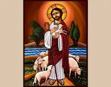 Coptic Orthodox icon - The Good Shepherd - Lord Jesus Christ 