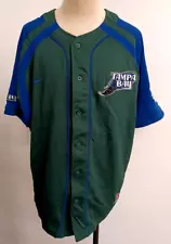 Vintage Nike Team Tampa Bay Devil Rays Carl Crawford Green & Blue XL Jersey