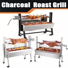 49'' Large Spit Roaster Rotisserie Pig Lamb Roast BBQ Portable Outdoor Grill