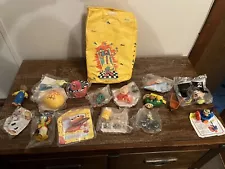 Vintage Large Lot McDonalds Happy Meal Toys From Estate Sale Plus Ronald Bag ￼