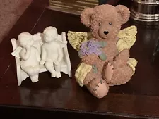 FOR SALE IS A VERY CUTE PAIR OF ANGELS AND AN ANGEL BEAR