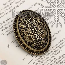 Viking Dragon Broa Oval Tortoise Brooch