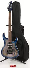 Ibanez Premium S1070PBZ Electric Solidbody Guitar, Cerulean Blue Burst w/ Bag