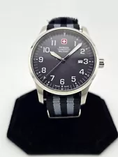 Wenger Swiss Military Black Dial NATO Strap Swiss Made Men's Watch - SALE