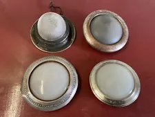 VINTAGE LOT OF (4) EARLY ART DECO DOME LAMP LIGHTS FOR FORD MAXWELL OLDS BUICK