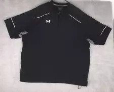 Under Armour Baseball Jacket Mens Size XL Black 1/4 Zip Batting Cage Pullover