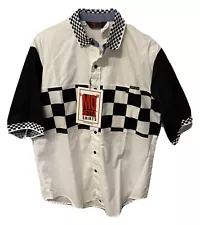 Vintage Authentic Mo Betta Garth Brooks White Black Checkered Western Shirt L