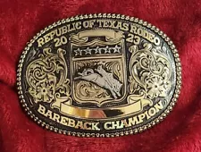 CHAMPION PRO RODEO TROPHY BUCKLE☆BAREBACK BRONC RIDE☆REPUBLIC OF TEXAS☆2023☆681