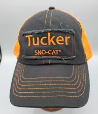 Tucker Sno-Cat Cap Hat Mesh Back Adjustable Orange Black