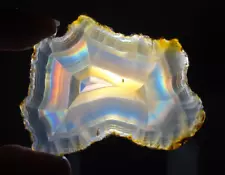 Rainbow Iris Agate Slice Collector Specimen Rock Indonesia