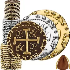 Metal Pirate Coins - Bronze, Silver & Gold Treasure Coin Set, M, L, XL Sizes