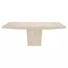 New ListingMade in Italy Single Pedestal Base Travertine 6 Foot Console Sofa Table MINT!