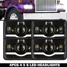 For Pontiac Trans Am 98-02 4PCS-4X6 LED Headlights Hi/Lo Beam Projector Headlamp (For: Freightliner Classic)