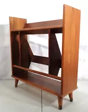 Vintage Mid Century Modern Bookcase Shelf Hardwood Tapered Legs Retro 1960's