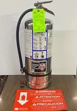 NEW 6 LITER K-CLASS FIRE EXTINGUISHER W/ SIGNS, WALL HOOK, + 2024 INSP. TAG