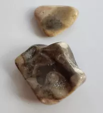 Beautiful Polished Flint Specimen Lot Of 2 - 53g