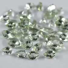 100 Piece Natural Green Amethyst 7x9mm Pear Cut loose Gemstone for sale