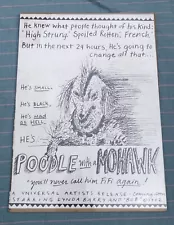 Poodle With A Mohawk - 1982 Art Poster Lynda Barry MOUNTED Vintage 28x20”