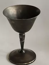 1940's Silver Plated Engraved Stemmed Chalice/Goblet 5.5" Tall 3.5" Diameter