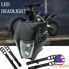 For Honda CRF250F CRF450R/X CRF250R XR400 Dirt Bike LED Headlight BLACK Fairing (For: Honda CRF250X)