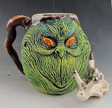 'Green Meany' A Surreal Southern Folk Art Face Mug by Face Jug Maker Ron Dahline