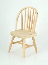 Spindle Back Natural Finish Wooden Kitchen Chair Tumdee 1:12 Scale Doll House 25