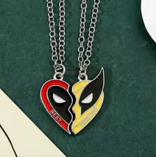 Deadpool and Wolverine 2 Piece BFF Metal Pendant Necklaces