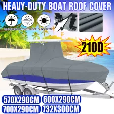 For Center Console Boats With T-Top Roofs 210D Heavy-Duty Boat Cover 16-24FT