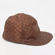 Emporio Armani Brown Logo Jacquard Aquila Baseball Hat S