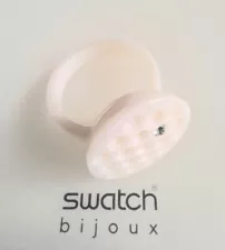 Swatch Bijoux Jewelry: Ring " Moon Illusion " (JRW016) White/Ceramic New / RAR