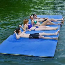 12' x 6' Floating Water Pad Mat 3-Layer Foam Floating Island for Pool Lake Blue