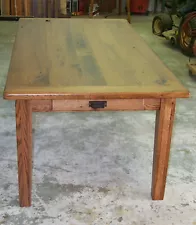 Oak Harvest/Dining Table Rustic Primitive Country Farmhouse Reclaimed Salvaged