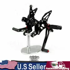 Rearset Rear set Foot pegs Fit for Kawasaki ZX6R ZX 6R 2007-2008 Black US Stock (For: Kawasaki)