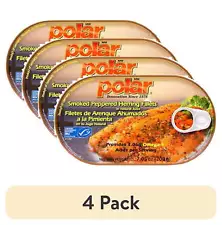 (4 pack) MW Polar Smoked Peppered Herring Fillets in Natural Juice, 7.05 oz NEW