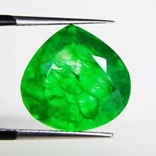 8.80 Ct Natural Zambian Green Emerald Pear Cut Certified Stunning Gemstone