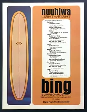 1967 Bing Nuuhiwa Lightweight Surfboards photo Uses Clark Foam vintage print ad