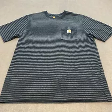 Carhartt Pocket T Shirt Mens Large Black Grey Striped Tee Original Fit K87 007