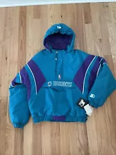 Vintage 90s Charlotte Hornets NBA Starter Jacket Pullover Brand New Fits Like L