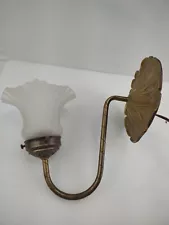 Wall Gold brushed brass goose neck Glass tulip/Lily/flower wall lamp fixture