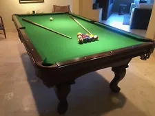 Olhausen pool table, vintage, refurbished new felt, pockets and bumpers.