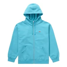 Supreme Small Box Logo Facemask Zip Up Hooded Sweatshirt (FW21) Cyan Large