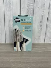 Tommee Tippee Closer to Nature 2-In-1 Baby Bottle Brush Teat Clean Soft New