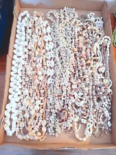 Lot Of Over 30 Vintage Seashell Necklace Lot Chunky Hawaiian Leis